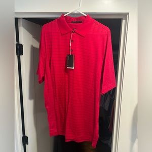 Nike dry fit golf shirt red black stripes